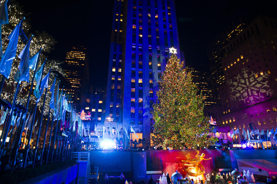 Bouwen zadel Ontkennen Kerstboom Rockefeller Center New York verlicht (2013)