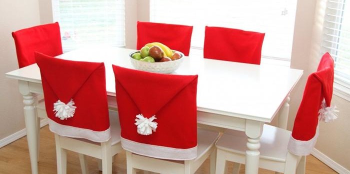 DIY-Red-Santa-Hats-Dining-Chair-Covers-Ideas-For-Christmas-2014