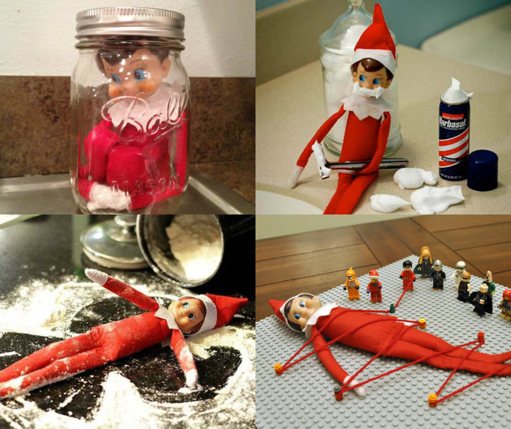 collage hiding places elf on the shelf