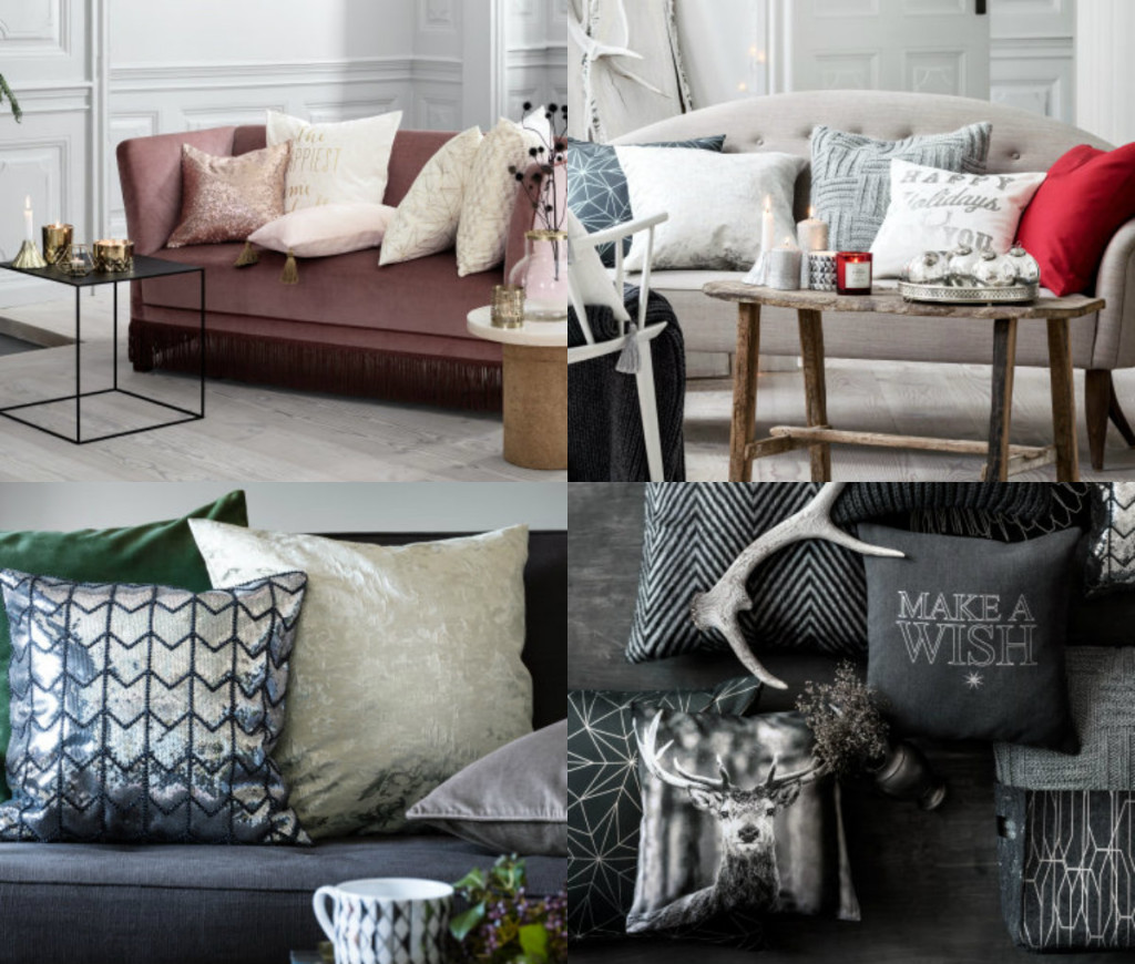 collage kerst kussens h&m home
