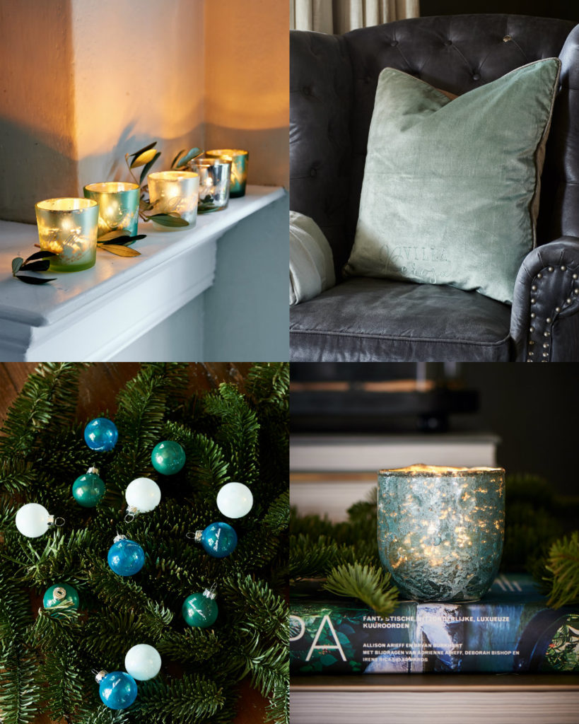 collage votives kussens groen kerst 2016 riviera maison