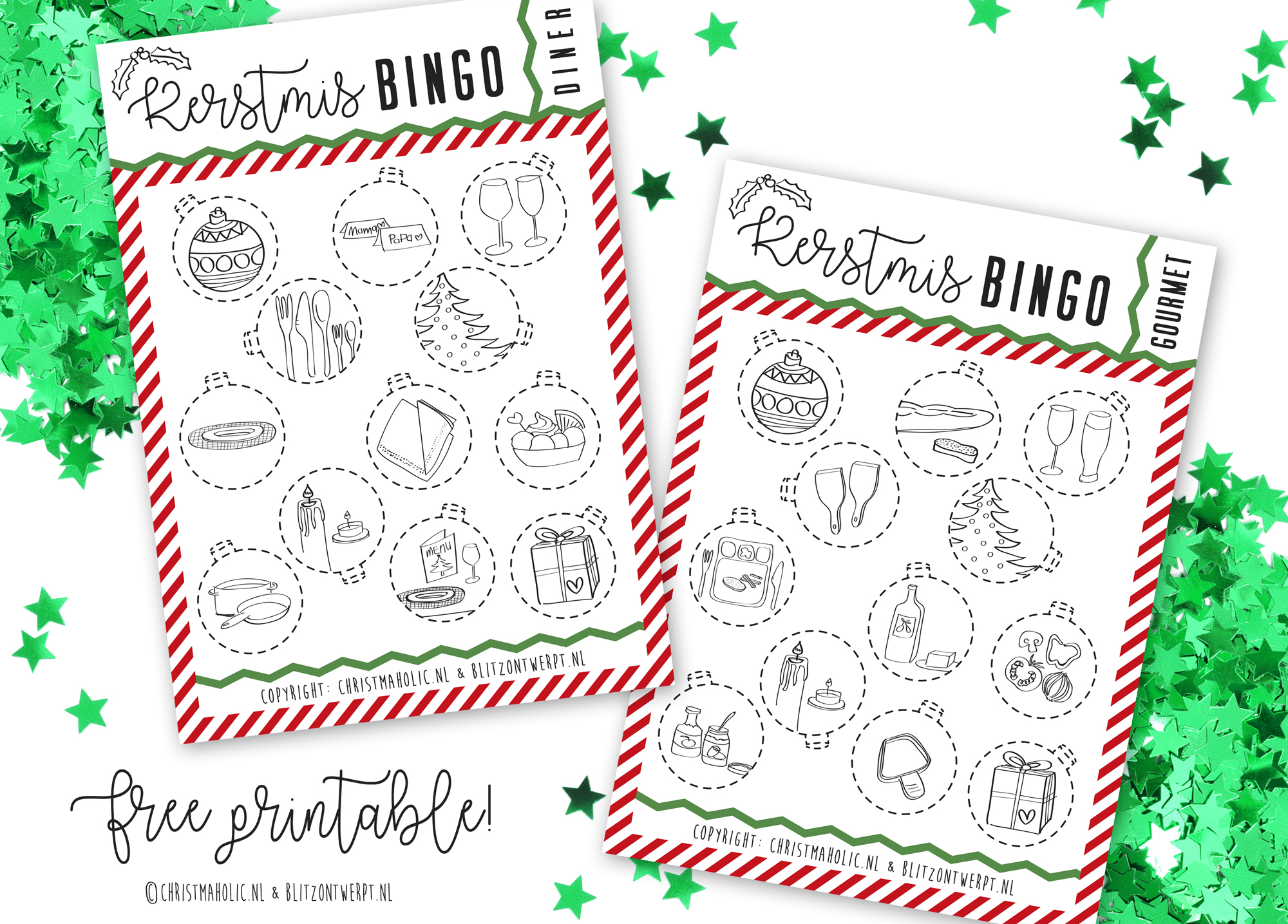 de studie Manifestatie Afdeling Kerstbingo! Free printable spel voor kerstdiner & gourmet - Christmaholic
