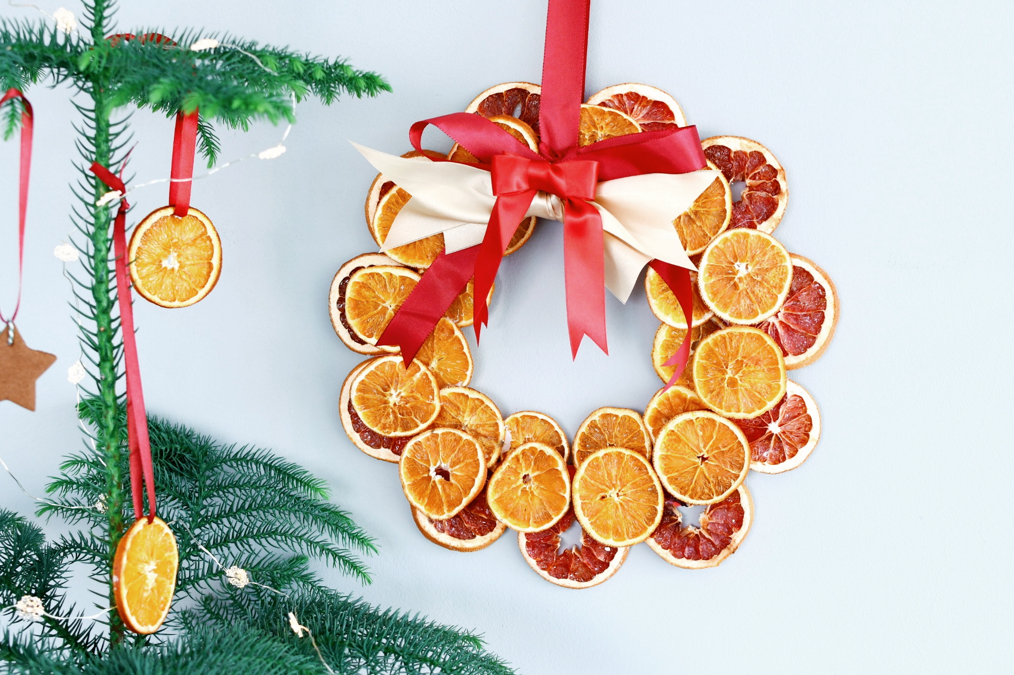 Rentmeester postzegel Wijde selectie Kerstkrans van gedroogde sinaasappel & grapefruit - Christmaholic.nl