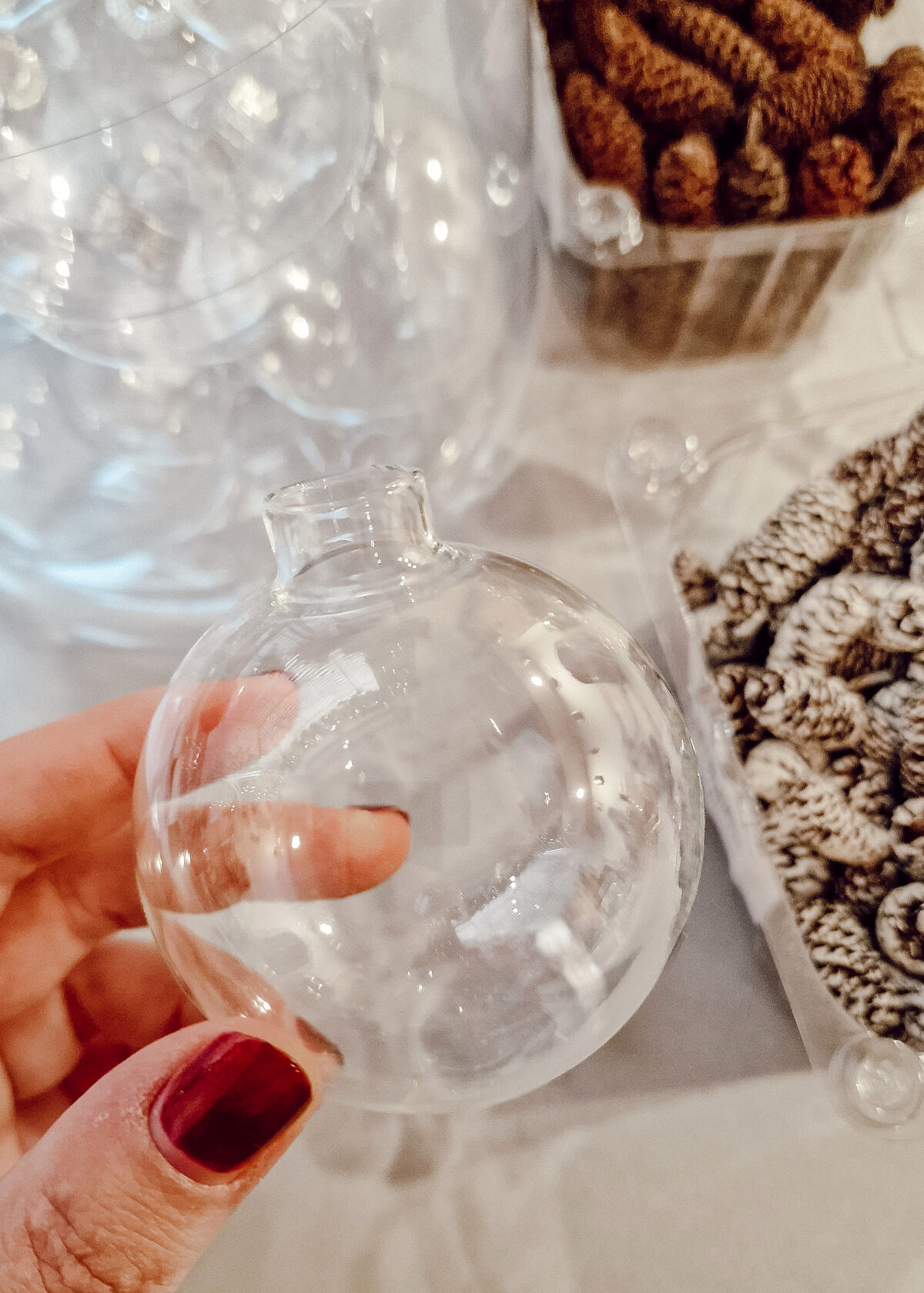 Kerstbal met naam of foto bedrukken 8ø cm transparant plastic Verwisselbare foto's