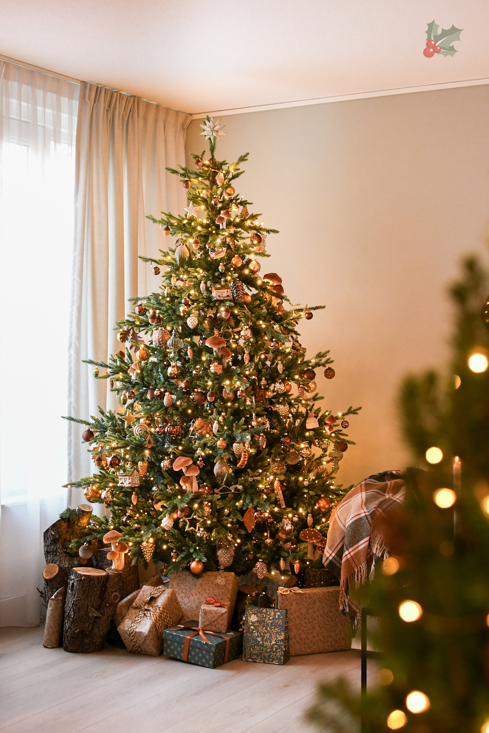 kerstboom natuurlijke versiering