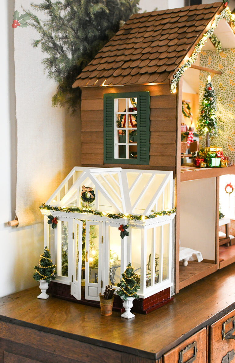 Kerstversiering voor poppenhuis, Miniatuur voor poppenhuis voor